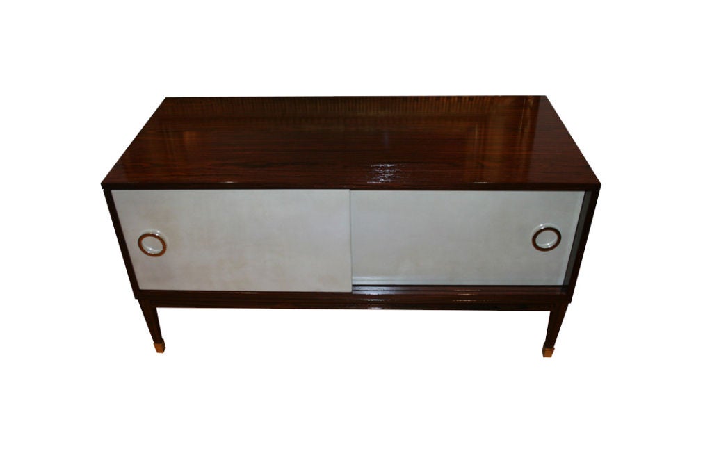 Ryan Parchment Door Rosewood Console For Sale 1