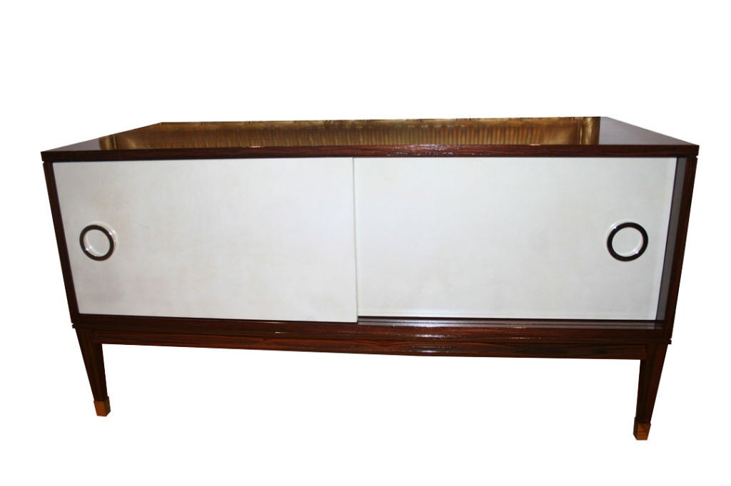 Ryan Parchment Door Rosewood Console For Sale 2