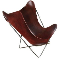 1950's Charles Pinnell Leather Sling Butterfly Chair