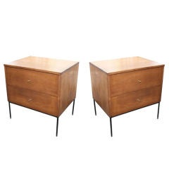 Paul McCobb 2 Drawer Nightstands on Iron Base