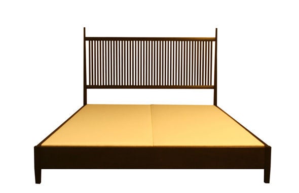 Contemporary Nichol Walnut Platform Bed For Sale