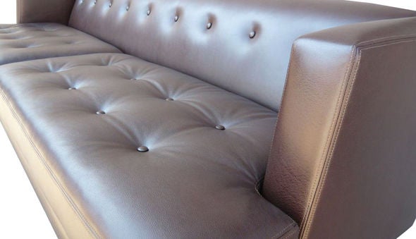 Dirk Leather Hedge Sofa In Excellent Condition For Sale In New York, NY