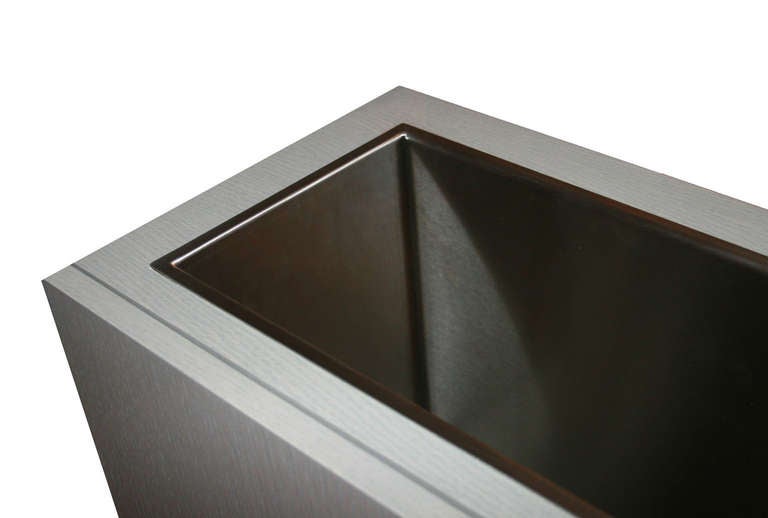 Stainless Steel Ireland Thin Profile Planter Console For Sale