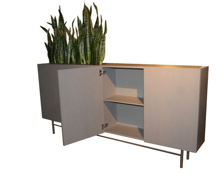 Mid-Century Modern Ireland Thin Profile Planter Console For Sale