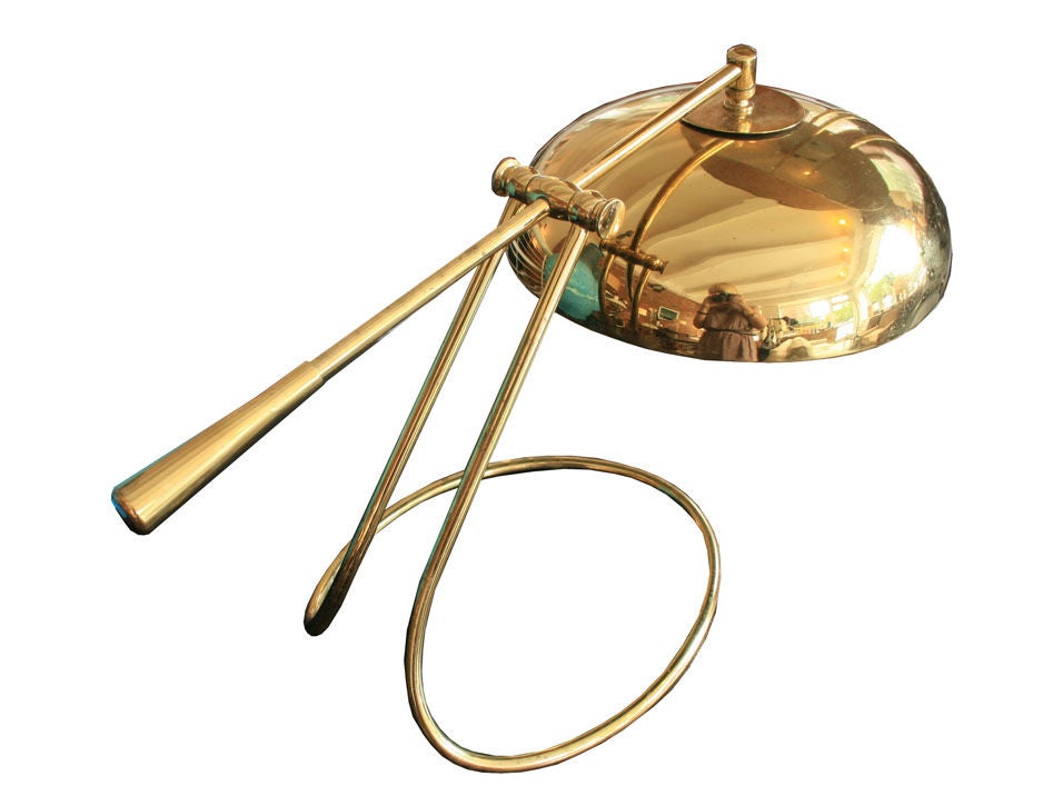 1950's Brass Domed Adjustable Desk Lamp