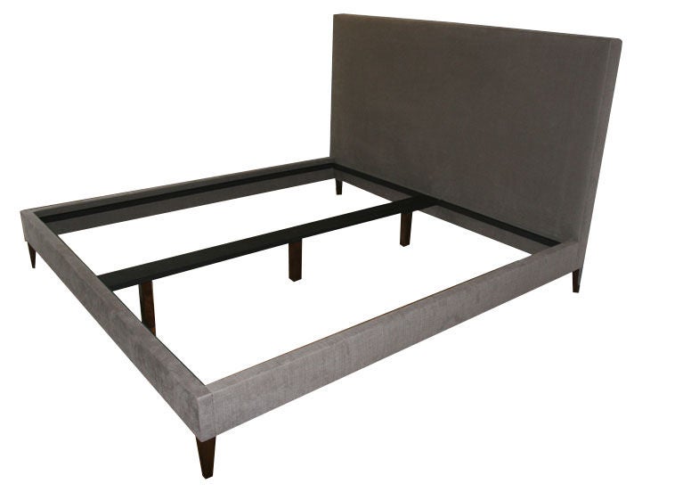 Yuri Platform Bed on Walnut Legs In Excellent Condition For Sale In New York, NY