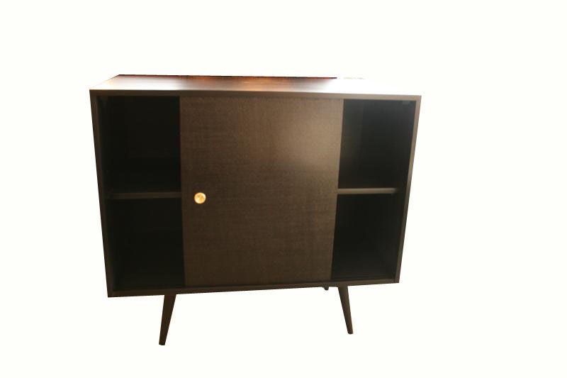 Paul McCobb Grass Cloth Sliding Door Console