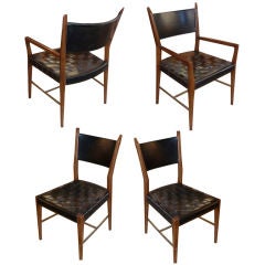 Set of 4 Paul McCobb for Directional Leather Dining Chairs