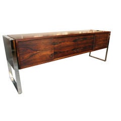 Leif Jacobsen Rosewood Console On Chrome Frame Legs