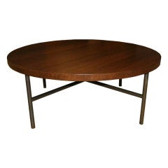 Quarted Oak and Bronze Cocktail Table