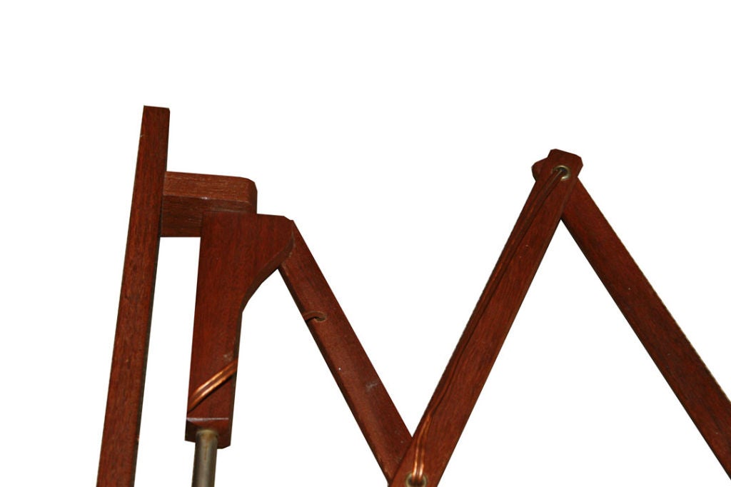1950's Danish Teak Sciccor Arm  Wall Mount Lamp 2