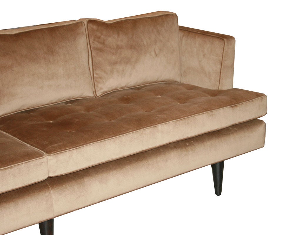 American Edward Wormley For Dunbar Tufted Velvet Sofa