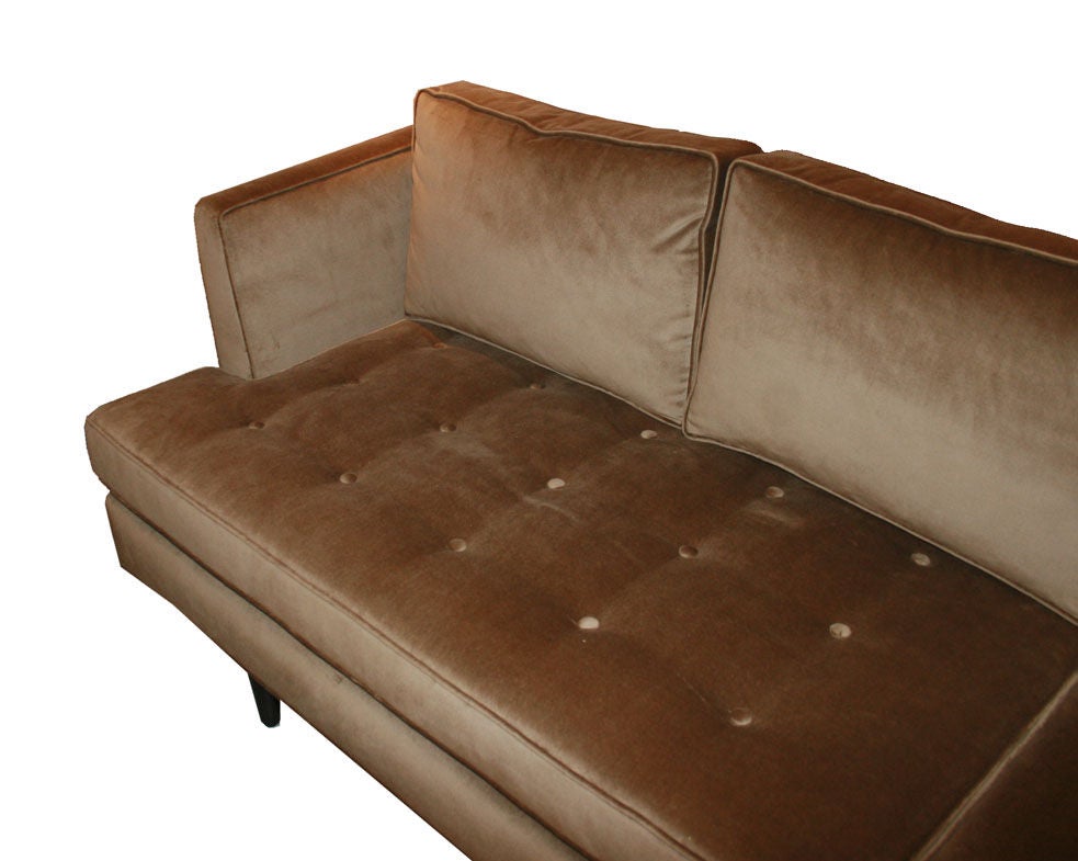 Edward Wormley For Dunbar Tufted Velvet Sofa 1