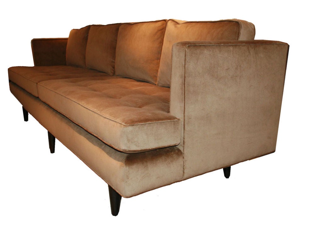 Edward Wormley For Dunbar Tufted Velvet Sofa 2