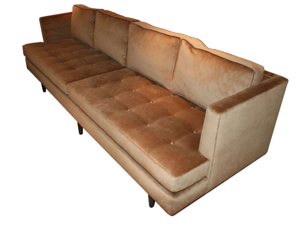 Edward Wormley For Dunbar Tufted Velvet Sofa 3