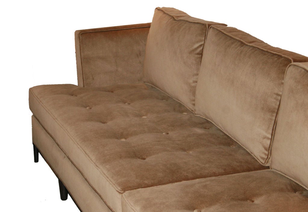 Edward Wormley For Dunbar Tufted Velvet Sofa 4