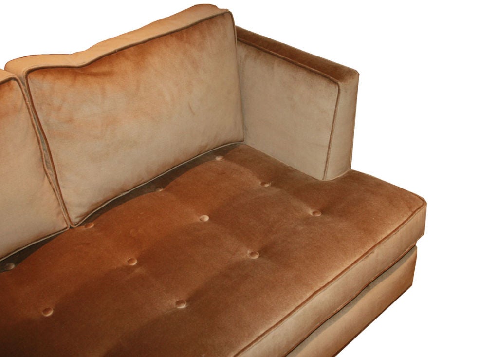 Edward Wormley For Dunbar Tufted Velvet Sofa 5