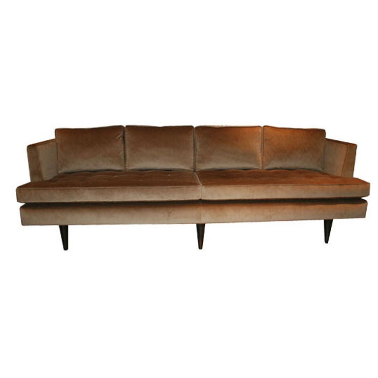 Edward Wormley For Dunbar Tufted Velvet Sofa