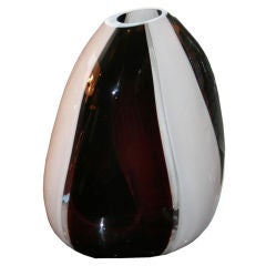 Murano Glass Licio Zanetti  Striped Vase