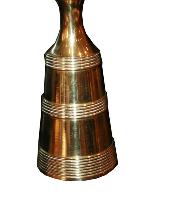 Dansk Solid Brass Ribbed Candlesticks