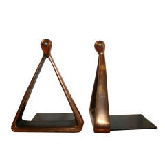 Ben Seibel For Jenfredware Copper Triangle Bookends