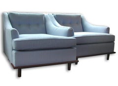 Walnut Skirt Club Chairs