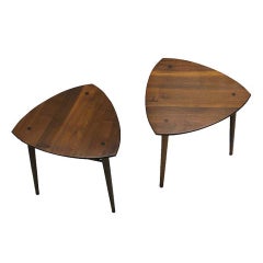Solid Walnut Craftsman Tripod Side Tables