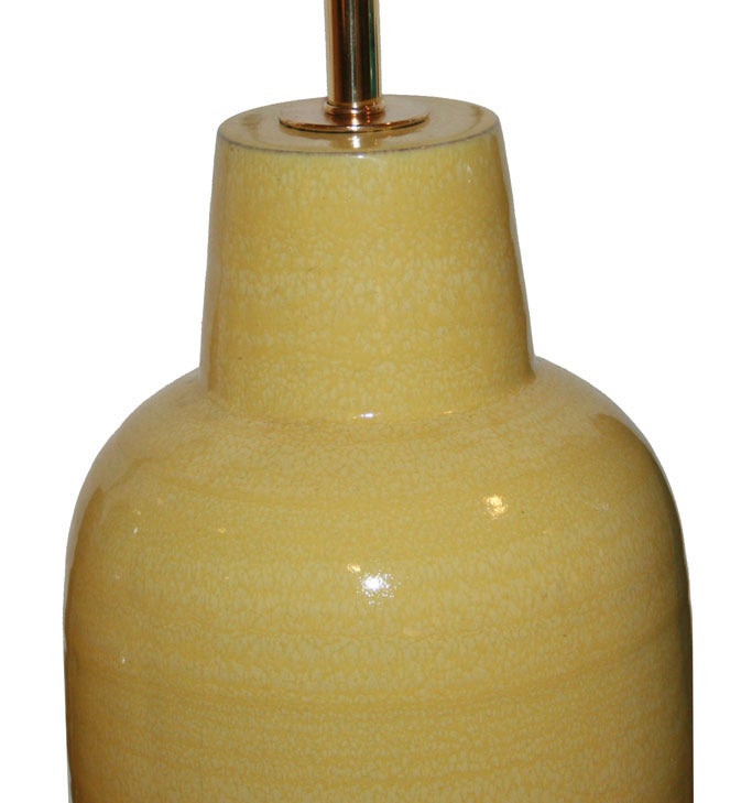 Mid-Century Glazed Ceramic Table Lamp In Good Condition For Sale In New York, NY