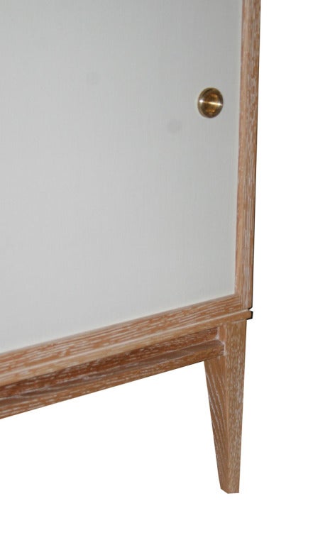 Bishop Lacquered Linen Door Console In Good Condition For Sale In New York, NY