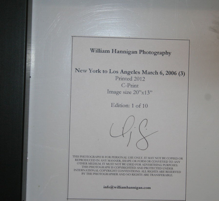 Contemporary William Hannigan Limited Edition C- Print, New York to Los Angeles For Sale
