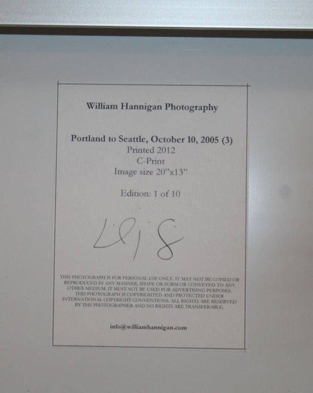 William Hannigan Limited Edition C-Print Portland to Seattle #1