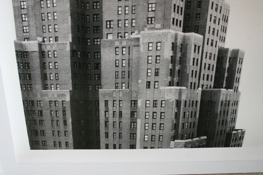American Large-Scale New Yorker Hotel Building B & W Print For Sale
