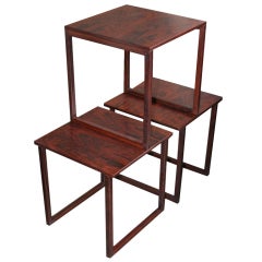 1960's Rosewood "BOX"  Nesting Tables