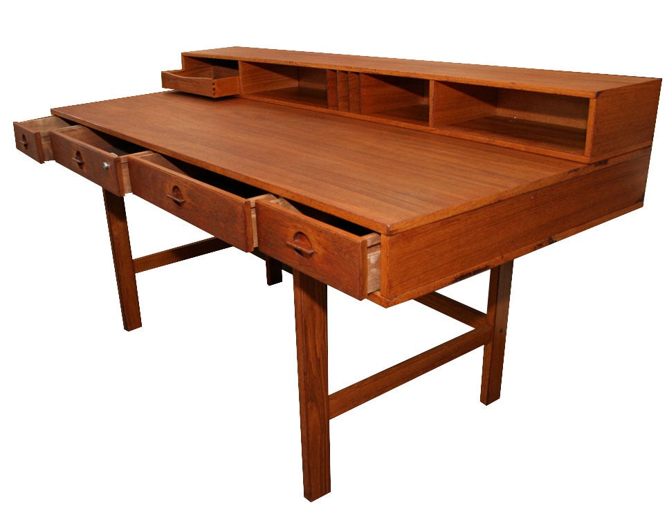 Jens Quistgaard for Loving Flip Top Console Danish Modern Desk In Excellent Condition In New York, NY