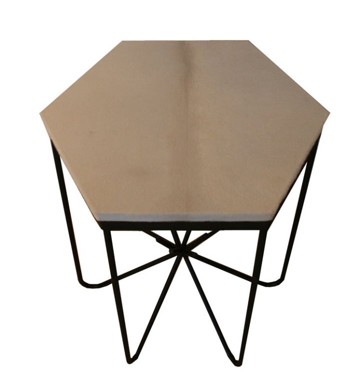 Richer Calf Hair Top Side Table
