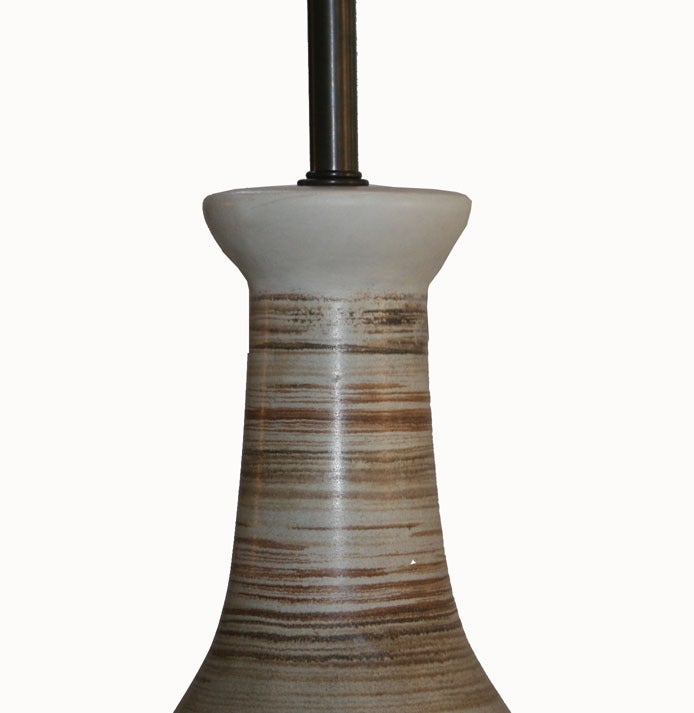 American Impressive 1970s Tall Ceramic Table Lamp For Sale