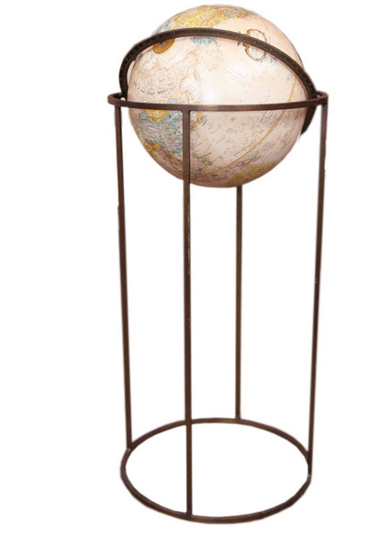 1960s Brass Floor Terrestrial Globe 1