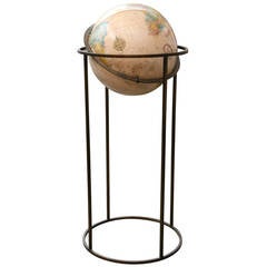 1960s Brass Floor Terrestrial Globe