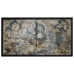 Otto and Vivka Heino Ceramic Tile Diptych In Wood Frame at 1stDibs