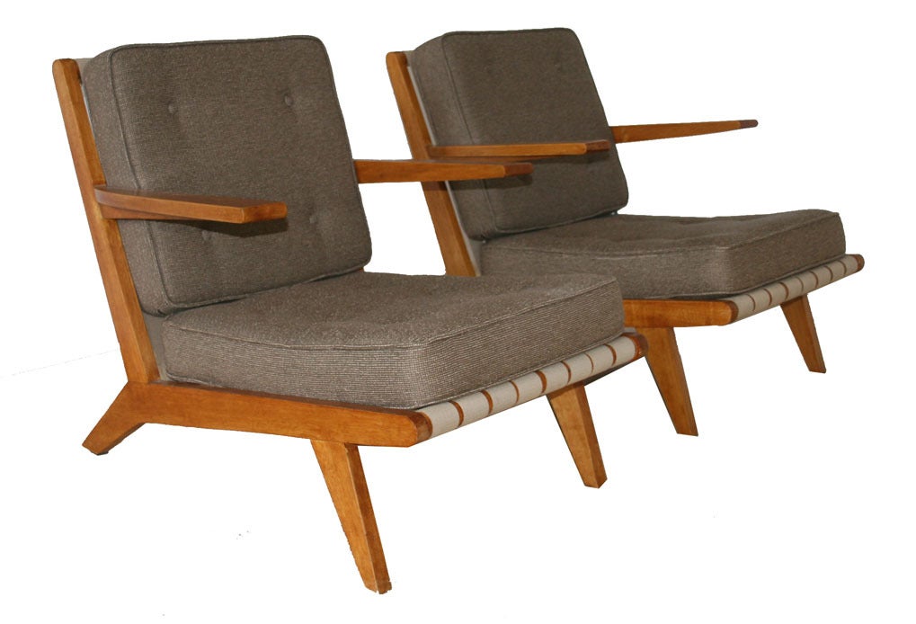 Rare matched pair if Joaquin Tenreiro Sleepwalker arm chairs ca 1950's from Brazil.

This item is located at our 1stdibs booth in the New York Design Center at 200 Lexington on the 10th floor booth number 1040.