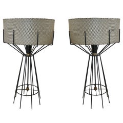 Pair of Iron Table Lamps by Arthur Umanoff
