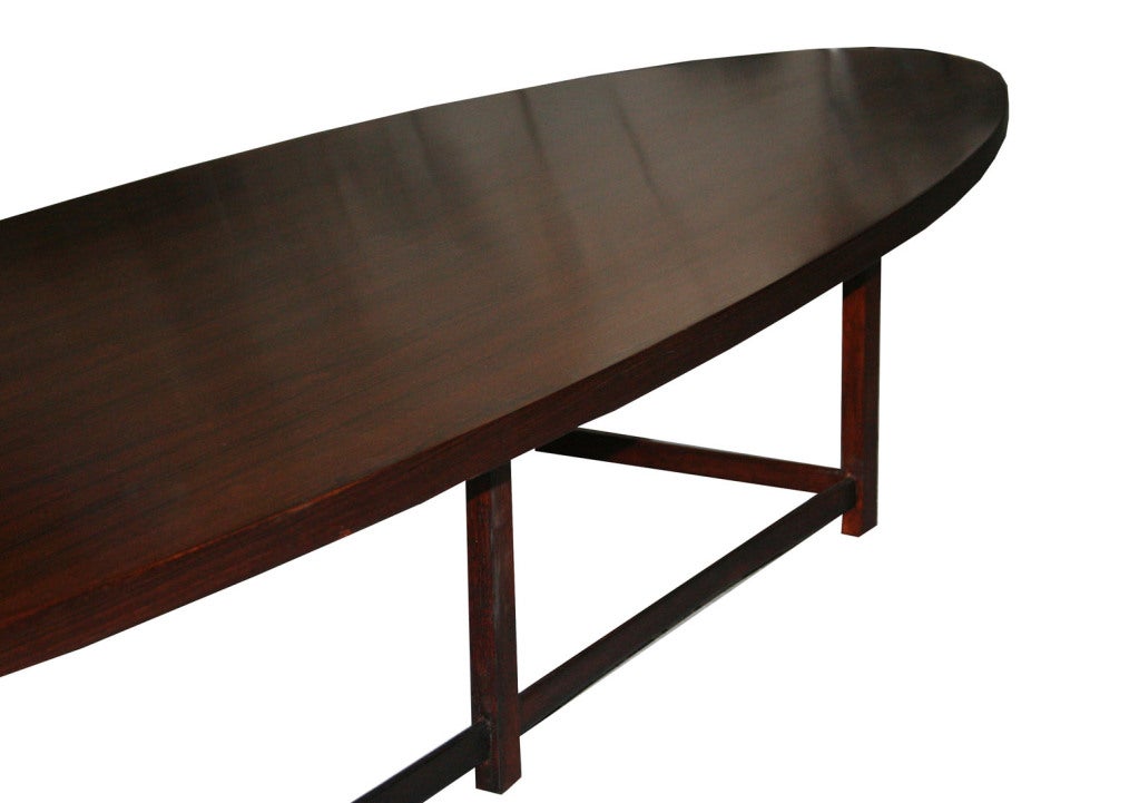 American Paul McCobb Rosewood Oval Coffee Table for Lane