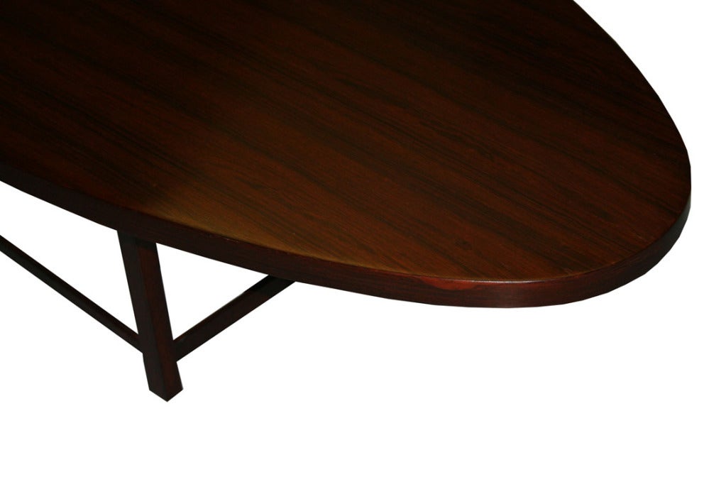 Paul McCobb Rosewood Oval Coffee Table for Lane 1