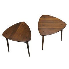 Solid Walnut Craftsman Tripod Side Tables