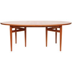 Arne Vodder Extra Large Danish Teak Oval Expanding Dining Table