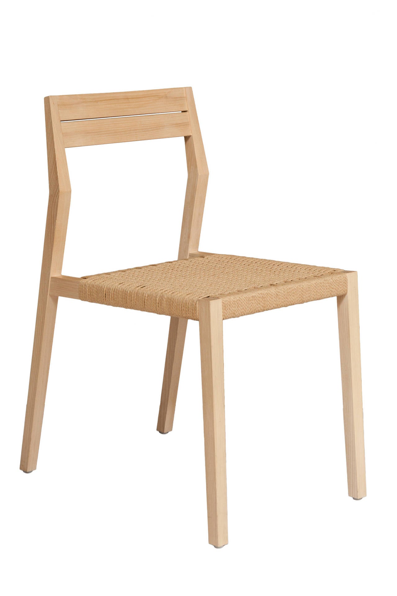 STILLMADE Solid White Oak Dining Chair with Paper Cord Seat For Sale at