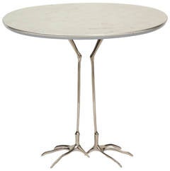 "Traccia" Siver Leaf Bird Leg Table by Meret Oppenheim