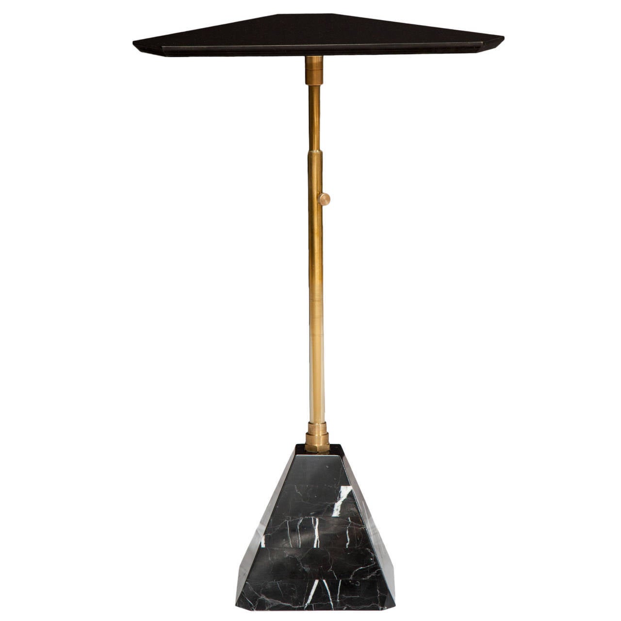 Erickson Aesthetics  Pyramid Base Cocktail Table with Telescoping Swivel Post For Sale