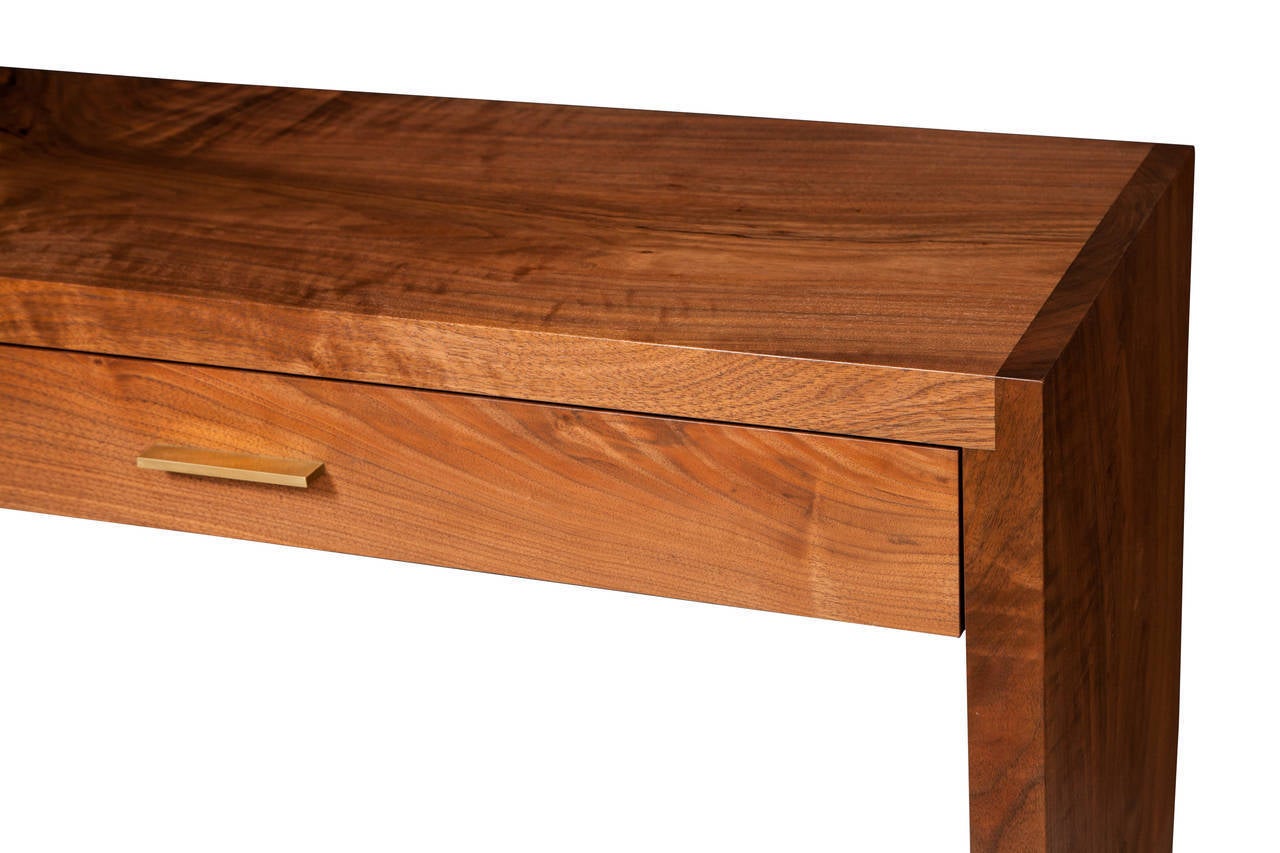 Stillmade Solid Walnut Two-Drawer Tapered Console Table