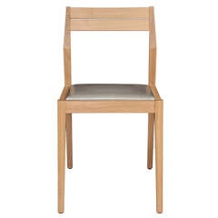 Stillmade Solid White Oak Dining Chair with Leather Seat